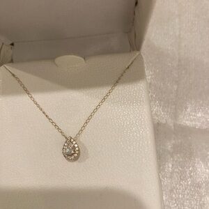 Tiny diamond dewdrop pendant
